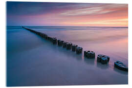 Acrylic print Pier on the Baltic Sea at sunrise