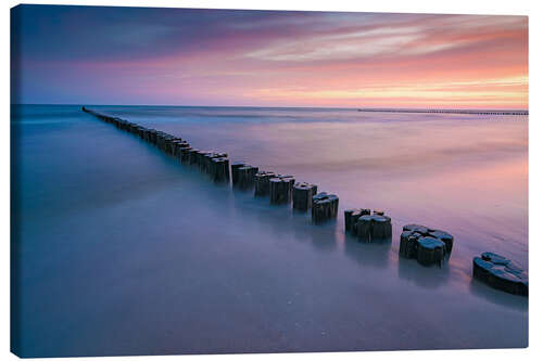 Lærredsbillede Pier on the Baltic Sea at sunrise