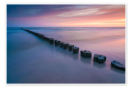 Póster Pier on the Baltic Sea at sunrise