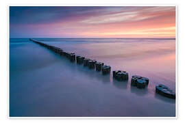 Wandbild Buhne an der Ostsee im Sonnenaufgang - Martin Wasilewski