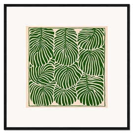 Gerahmter Kunstdruck Monstera-Blätter