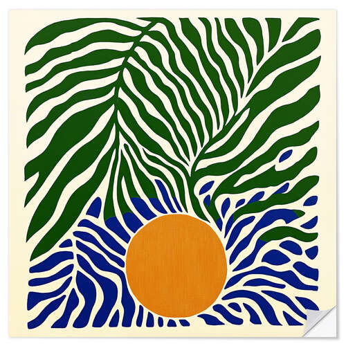 Selvklebende plakat Tropical abstract sunset