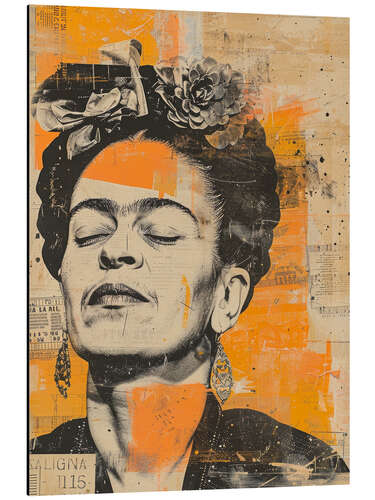 Tableau en aluminium Frida Vintage Collage