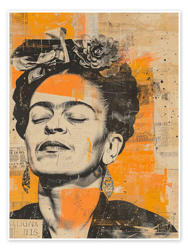 Poster Frida Vintage Collage