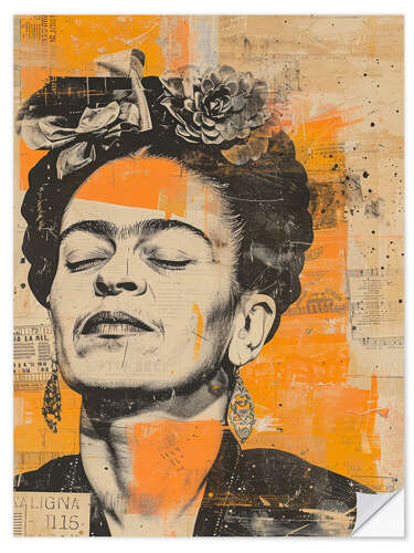 Sticker mural Frida Vintage Collage