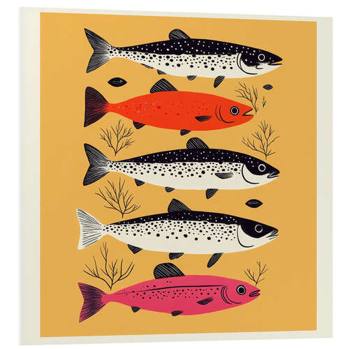 Hartschaumbild Fünf Fische