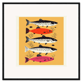 Stampa artistica con cornice Five Fish