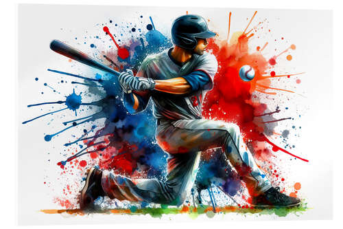 Cuadro de metacrilato Baseball player in watercolour