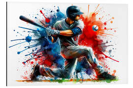 Magnettafel Baseballspieler im Aquarell