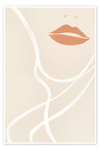 Poster Linien und Lippen