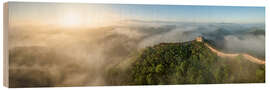 Tableau en bois Great Wall of China at sunrise