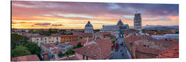 Print på aluminium Sunset over Pisa