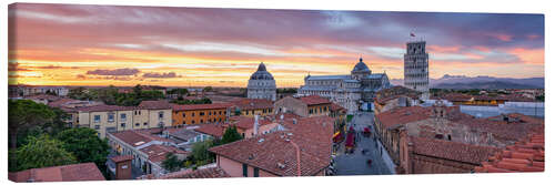 Canvas print Sunset over Pisa
