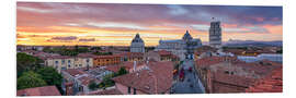 Print på skumplade Sunset over Pisa