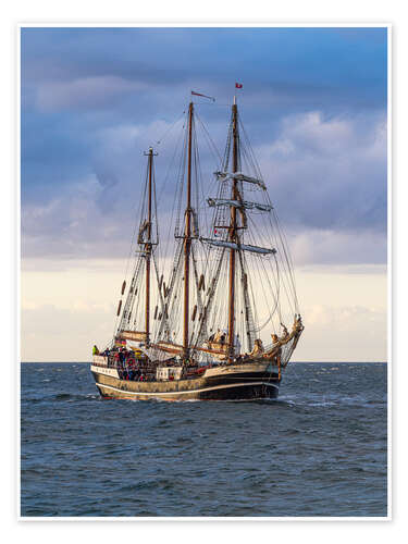 Poster Sailing ship on the Baltic Sea