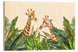 Tableau en bois Exotic Wildlife Giraffes Paradise - Andrea Haase