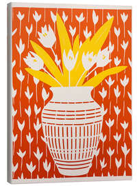 Canvas print Sunny tulip still life in red and yellow - Frank Daske