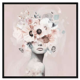 Gerahmter Kunstdruck Rosa Blütenschleier