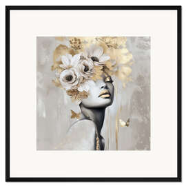 Gerahmter Kunstdruck Mariposa Gold