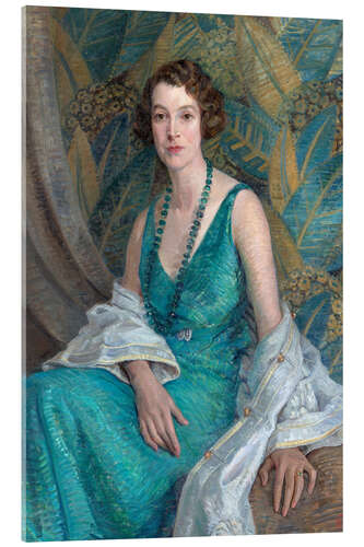 Akryylilasitaulu Portrait of Mrs N.S. Falla - Mary Tripe, 1932