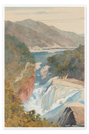 Wall print Te Reinga, Falls of the Wairoa - James Crowe Richmond, 1867