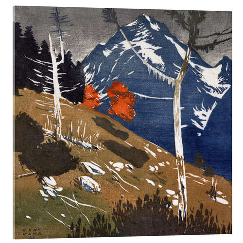 Acrylglasbild Berglandschaft - Hans Frank, 1945