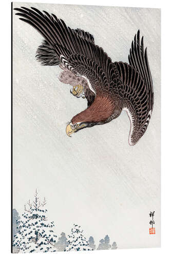 Cuadro de aluminio Eagle in flight against a snowy sky, 1933