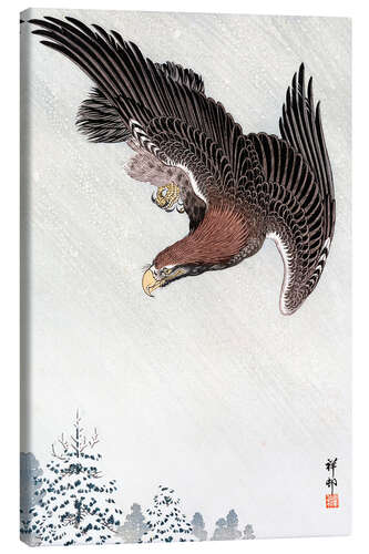 Canvas print Eagle in flight against a snowy sky, 1933