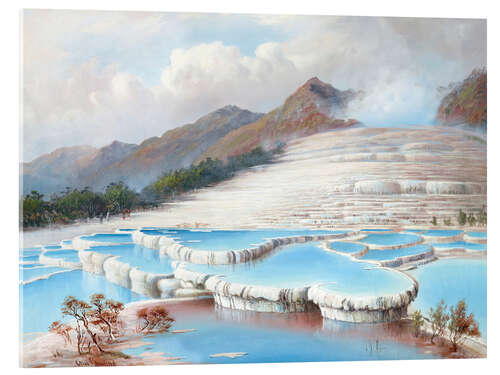 Obraz na szkle akrylowym White Terraces - Charles Blomfield, 1882