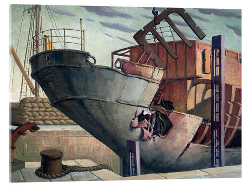 Cuadro de metacrilato The "British Chancellor" in dry dock - Harry Morley, 1943