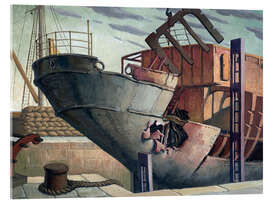 Cuadro de metacrilato The "British Chancellor" in dry dock - Harry Morley, 1943