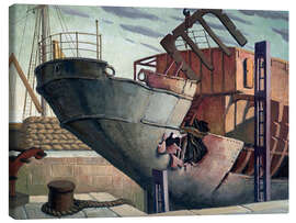 Lienzo The "British Chancellor" in dry dock - Harry Morley, 1943