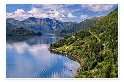 Plakat Picture-book landscape at the Holandsfjord, Norway