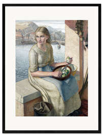 Gerahmter Kunstdruck Die Tochter des Fischers - Harry Morley, 1926