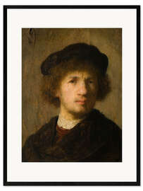Impression artistique encadrée Selfportrait, 1630 - Rembrandt van Rijn