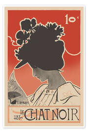 Wandbild Lire le Chat Noire - Léonce Burret - Vintage Advertising Collection