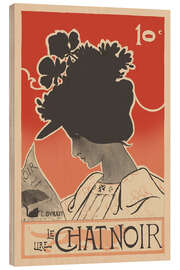 Holzbild Lire le Chat Noire - Léonce Burret