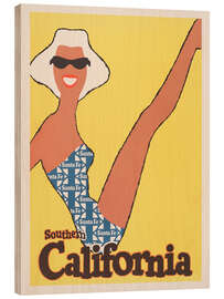 Tableau en bois Southern California, Sante Fe, 1963 - Vintage Travel Collection