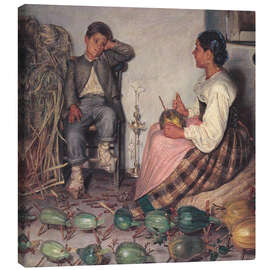 Tableau sur toile Italian game with pumpkins, 1884 - Kristian Zahrtmann