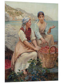 Foam board print Italian girls with tomatoes in basket - Kristian Zahrtmann