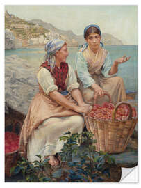 Vinilo para la pared Italian girls with tomatoes in basket - Kristian Zahrtmann