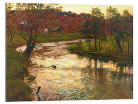 Alubild Sonnenuntergang über dem Fluss L'Elle bei Quimperlé