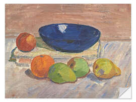 Sticker mural Still life with blue bowl and fruits, 1911