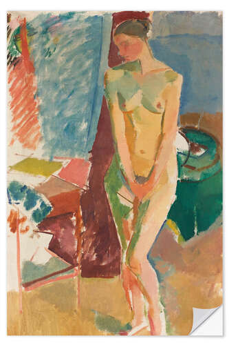 Självhäftande poster Standing Nude, 1919