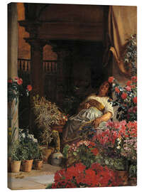 Leinwandbild Eine Blumenverkäuferin aus Florenz - Kristian Zahrtmann