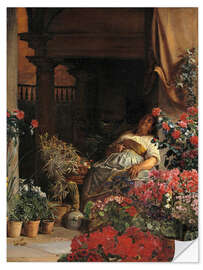 Naklejka na ścianę A flower seller from Florence - Kristian Zahrtmann