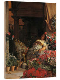 Quadro de madeira A flower seller from Florence - Kristian Zahrtmann