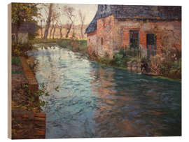 Holzbild Fluss in der Normandie, 1894