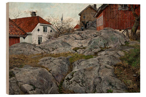 Quadro de madeira Rock, Motif from Kragerø