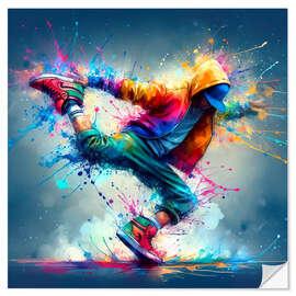 Sticker mural Breakdance style II